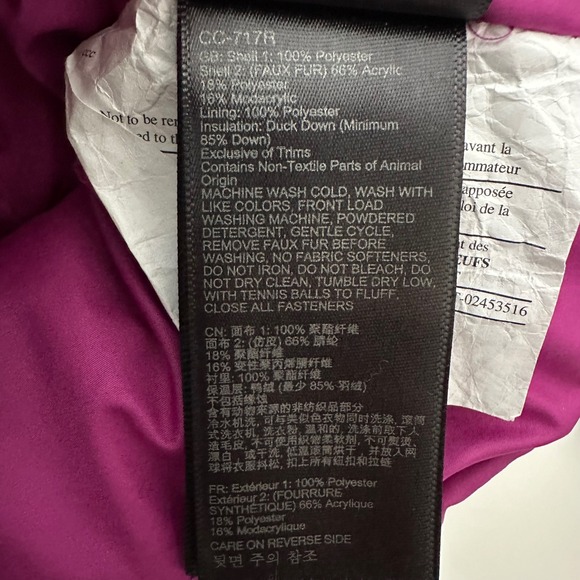 Marmot Strollbridge Puffer Parka Jacket Coat 700 Down‎ Fur Hood Fuschia S - Picture 10 of 10